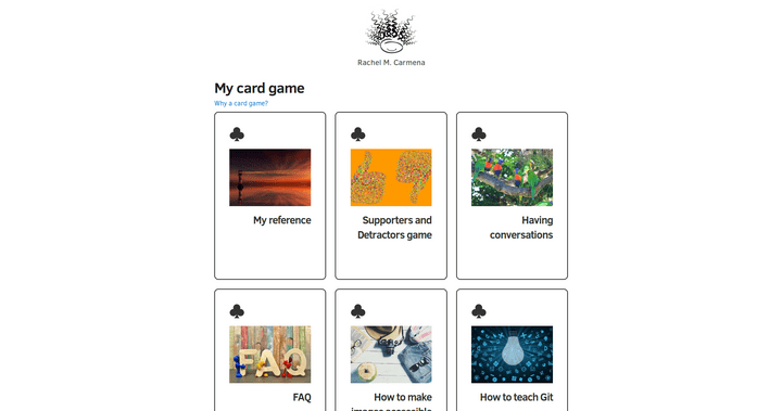 Screenshot of the blog My Card Game