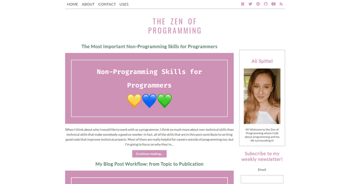 Screenshot of the blog The Zen of Programming